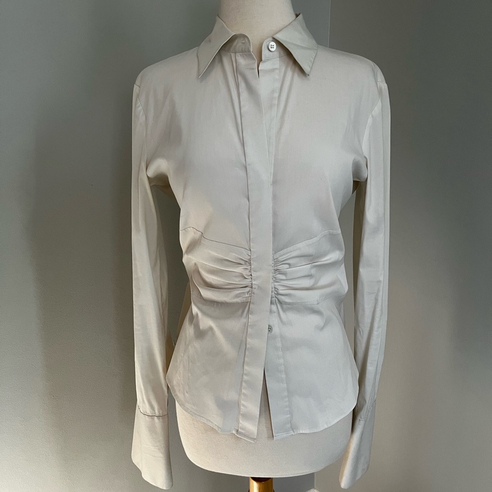 Theory- button down cinch waist